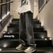 Washed Denim Jeans For Men, Autumn And Winter Casual Long Pants, American High Street Fashion Brand, Black Wide-leg_mkmklike.com