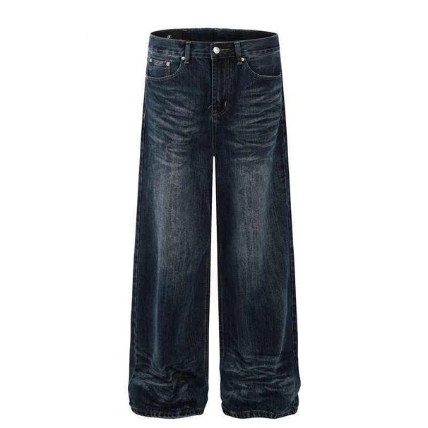 Vintage Washed Denim Jeans For Men – Classic Straight Fit With Distressed Details | 55% Polyester | Sizes M-5xl_mkmklike.com