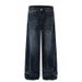 Vintage Washed Denim Jeans For Men – Classic Straight Fit With Distressed Details | 55% Polyester | Sizes M-5xl_mkmklike.com