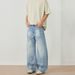 Men's Clothing Retro Washed Light Color Heavyweight Curved Jeans Men's Wear Archer0603 Unisex Versatile Trendy Wide Leg Trousers_mkmklike.com