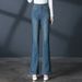 Women's Clothing Retro Flared Jeans High Waist Spring And Autumn Slim Elastic Long Legs Flared Pants Trousers_mkmklike.com