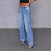 Vintage High-Waisted Straight-Leg Jeans – Light Blue Patchwork Denim For Women_mkmklike.com