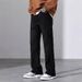 2026 New Jeans, Black American Style High Street Loose Slightly Flared Long Pants, Straight Trousers, Men's Clothing_mkmklike.com
