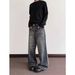 Trendy Wide Leg Cargo Jeans Retro Style For Men And Women Loose Straight Leg With Slight Flare Curved Logger Pants Spring Fashion_mkmklike.com