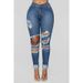 European And American Foreign Trade Cross-border High-waisted Stretch Ripped Slim-fit Women's Jeans_mkmklike.com