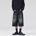 Men's Clothing & Archer0603 & Summer Versatile Men's Shorts High Street Capri Pants Distressed Wide Leg Whiskered Loose Jeans_mkmklike.com