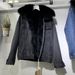 Women's Clothing Large fur collar denim jacket for women short winter Korean new versatile loose plus velvet thickened cotton coat_mkmklike.com