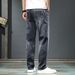 Autumn 2025 New Jeans Men's Trendy Brand Straight Loose Elastic Slim Men's Youth Versatile Trousers_mkmklike.com
