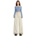 Juvenile Orange#Simple Elegant Apricot-colored Wide-leg Jeans For Women, High-waisted, Loose-fitting, Slimming, With A_mkmklike.com