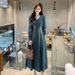 ELLE Plus Size Retro Blue Elegant Long Sleeve Denim Dress Autumn New Style_mkmklike.com