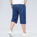 Summer Thin Solid Color Jeans Men's 5-point Loose And Simple Business Five-point Pants Men's Fattened Large-size Foreign Trade Men's Pants_mkmklike.com