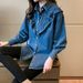 Chicco Spring And Autumn Plus Size Women's Korean Style Denim Long Sleeve Slimming Age-Reducing New Base Shirt Outfit_mkmklike.com