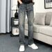 Men's Trendy Retro Stretch Casual Jeans High Street Minimalist Loose Straight Leg Trousers Versatile_mkmklike.com