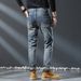 Quality Spring And Summer New Ami Kaji Wind Slim-fit Small Foot Jeans Men's Elastic Fattened Plus Size Retro Men's Pants_mkmklike.com