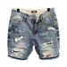 Men's Vintage-Inspired Distressed Denim Shorts Ripped Patched Slim Fit 4-Inch Inseam Destroyed Jeans Cat Whiskers Summer Streetwear_mkmklike.com