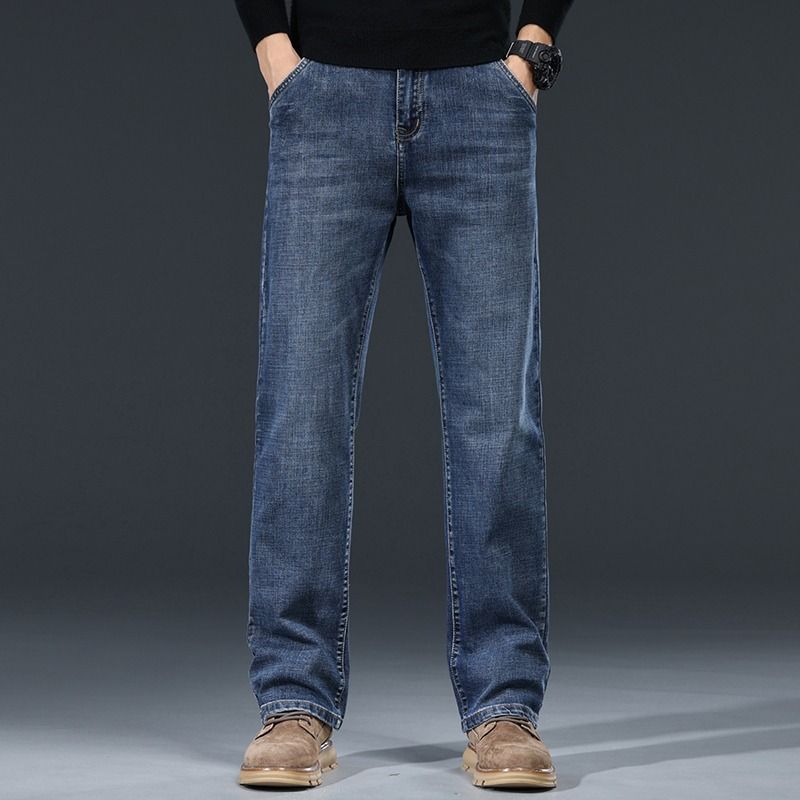 Men's plus Size Cross Border Jeans Loose Fit Straight Leg Long Pants for Autumn Winter_mkmklike.com