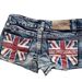 Women's Slim Fit Denim Shorts Trendy National Flag Print Color Block Low Rise Sexy Street Style European American Cross Border 2025_mkmklike.com