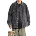 Pulse Pulse Men's Denim Spring Autumn Washed Solid Color Loose Jacket Niche European American Ins Street Style Casual Top_mkmklike.com
