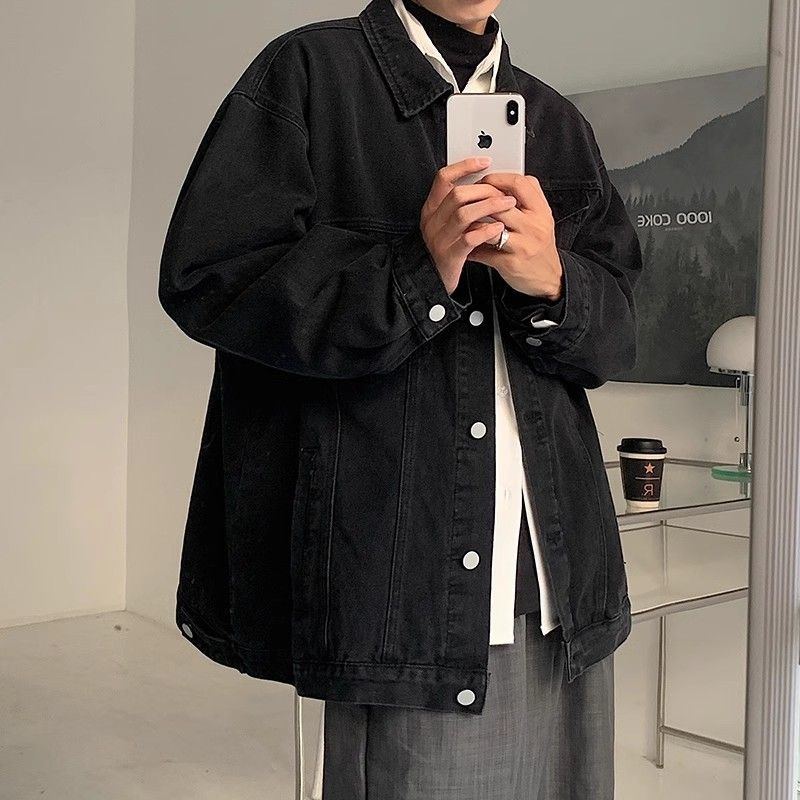 Spring And Autumn American Retro Washed Hong Kong Style Denim Jacket Men's High Street Loose And Handsome Trendy Tooling Ruffian Handsome Jacket_mkmklike.com