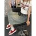 Vintage Washed Denim Capri Pants – High Street Wide-Leg Cropped Jeans For Women (Blue, S-4XL, Relaxed Fit, Stretch Comfort, Summer)_mkmklike.com