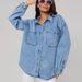Plus Size Denim Shirt - Oversized Women's Casual Button Down Chambray Top Lightweight Loose Fit Jean Jacket For Women_mkmklike.com