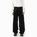 Men's Asymmetrical Pocket Detail Jeans – Raw Hem Straight-Leg Denim Pants With Contrast Stitching & Minimalist Patchwork (S-XL, Mid-Rise, Zip Fly)_mkmklike.com