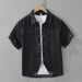 Retro Denim Short Sleeved Shirt, Fashionable And Versatile, Artistic And Casual Loose Top, Men's Clothing_mkmklike.com