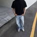 Directly Supplied By The Manufacturer, Blue Classic Washed Faded Versatile Open-waist Casual Straight High Street_mkmklike.com