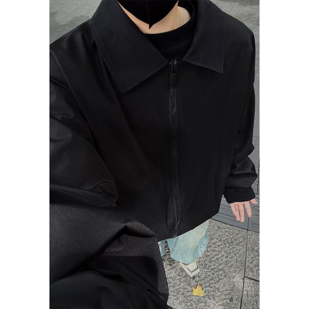 Cleanfit Short Flight Jacket For Men American Retro Spring Trendy Versatile Turn-Down Collar Coat Casual Cool Top_mkmklike.com