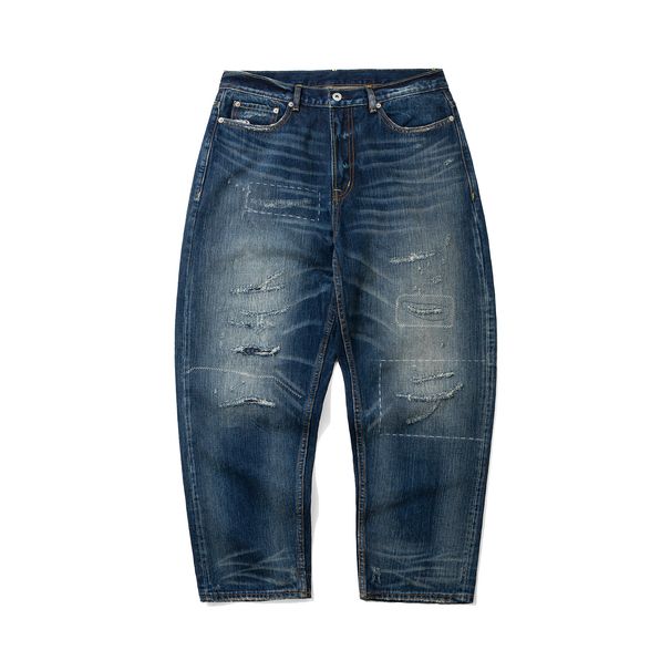 Men's Clothing Men's Wear | 24SS Japanese Retro Style 14OZ Heavy Washed Distressed Hand Painted Stitched Whiskered Selvedge Jeans For Men_mkmklike.com