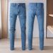 Men's Clothing American Fashion Ripped Patch Jeans Men's Pants Wrinkled And Ripped One Piece Wholesale Price Men's Denim 1344_mkmklike.com