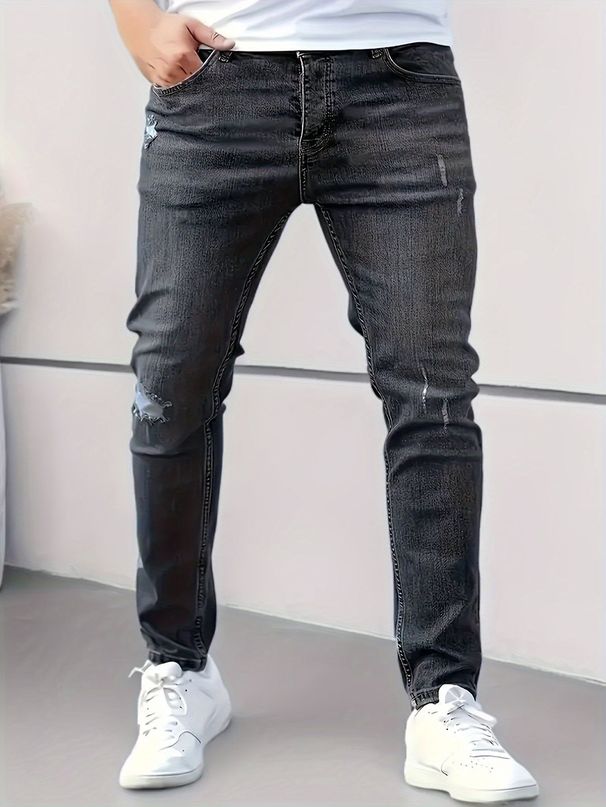 Slim Fit Trendy Skinny Jeans For Men Versatile Tight Pants_mkmklike.com