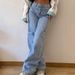Women's Wide-Leg Workwear Jeans – Relaxed Fit, Utility Styling, 95% Cotton Stretch Denim (Midweight, Functional Pockets, Classic Blue)_mkmklike.com