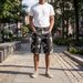 Men's Clothing Summer New Men's Exclusive Denim Shorts Black And Gray Gradient Acid Wash Trendy Five Point Tie Bleached Pants_mkmklike.com