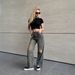 Women's Clothing Vintage Washed Distressed High-Waisted Wide-Leg Jeans For Women - Retro Loose Fit Long Denim Pants With Frayed Details_mkmklike.com