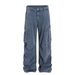 American Street Unisex High Street Heavy Industries Premium Multi-Pocket Design Retro Men's Loose Jeans_mkmklike.com
