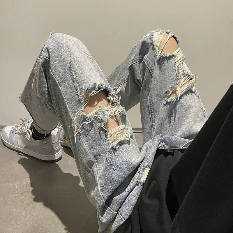 Men's Clothing Loose Straight Summer Thin Ins Casual Beggar Pants_mkmklike.com