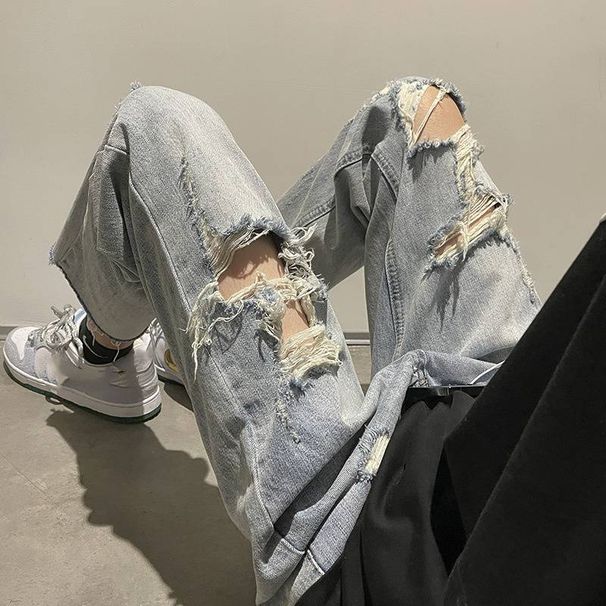 Men's Clothing Loose Straight Summer Thin Ins Casual Beggar Pants_mkmklike.com