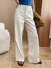 Women's High Waist Straight Leg Wide Leg Jeans - Comfortable Stretch Denim Pants For Casual & Office Wear, Slimming Fit, Pure Color_mkmklike.com