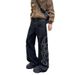 Men's Clothing Embroidered Jeans Men's Embroidered Denim Jeans High Street Loose Fit Hip Hop Straight Leg Wide Pants Casual Streetwear_mkmklike.com