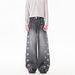 Men's Clothing Unisex Casual Straight Leg Jeans Style Trendy Wide Leg Trousers Bamboo Textured Washed Curved Denim_mkmklike.com