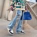 Men's Clothing Fashion Loose Style Flared Patchwork Jeans Micro High Street Hip Hop Ink Splash Damage Washing Pants_mkmklike.com