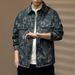 Men's Spring And Autumn American Style Workwear Jacket With Jacquard, High-End Loose Fit, Turn-Down Collar, Long Sleeve,_mkmklike.com