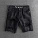 Men's Clothing Washed And Distressed Ink Splashed Large Hole Youth Trendy Original Men's Denim Shorts_mkmklike.com