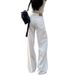 White Wide-Leg Jeans For Women Summer 2024 New High-Waisted Slimming Loose Straight Long Draped Floor-Length Pants_mkmklike.com