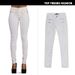 Women's Low Waist PU Coated Leather Pants – Slim Fit Stretch Skinny Pants With Double Zipper (White) – XS To 2XL_mkmklike.com