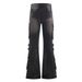 High Street Vibes Trendy Lace-Up Cargo Jeans For Men Punk Vintage Washed Design Niche Slightly Flared Long Pants_mkmklike.com