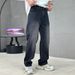 American Style Jeans Men's Spring Plus Size High Street Loose Straight Leg Brand Trendy Maillard Versatile Casual Pants_mkmklike.com