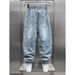 Autumn New Pants Men's Trendy Patchwork Jeans Loose Cuffs Autumn Versatile Handsome Harem Pants_mkmklike.com