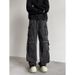 Spring And Autumn New High Street Multi-pocket Functional Tooling Jeans Men's Vibe Trendy Brand Street Loose Wide-leg Trousers_mkmklike.com